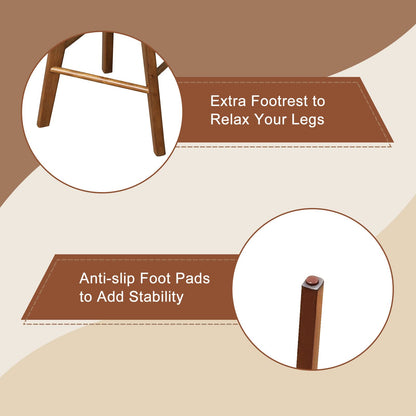 26-inch Bar Stools Set of 2/4 Counter Height Swivel Bar Chairs w/Rubber Wood Legs