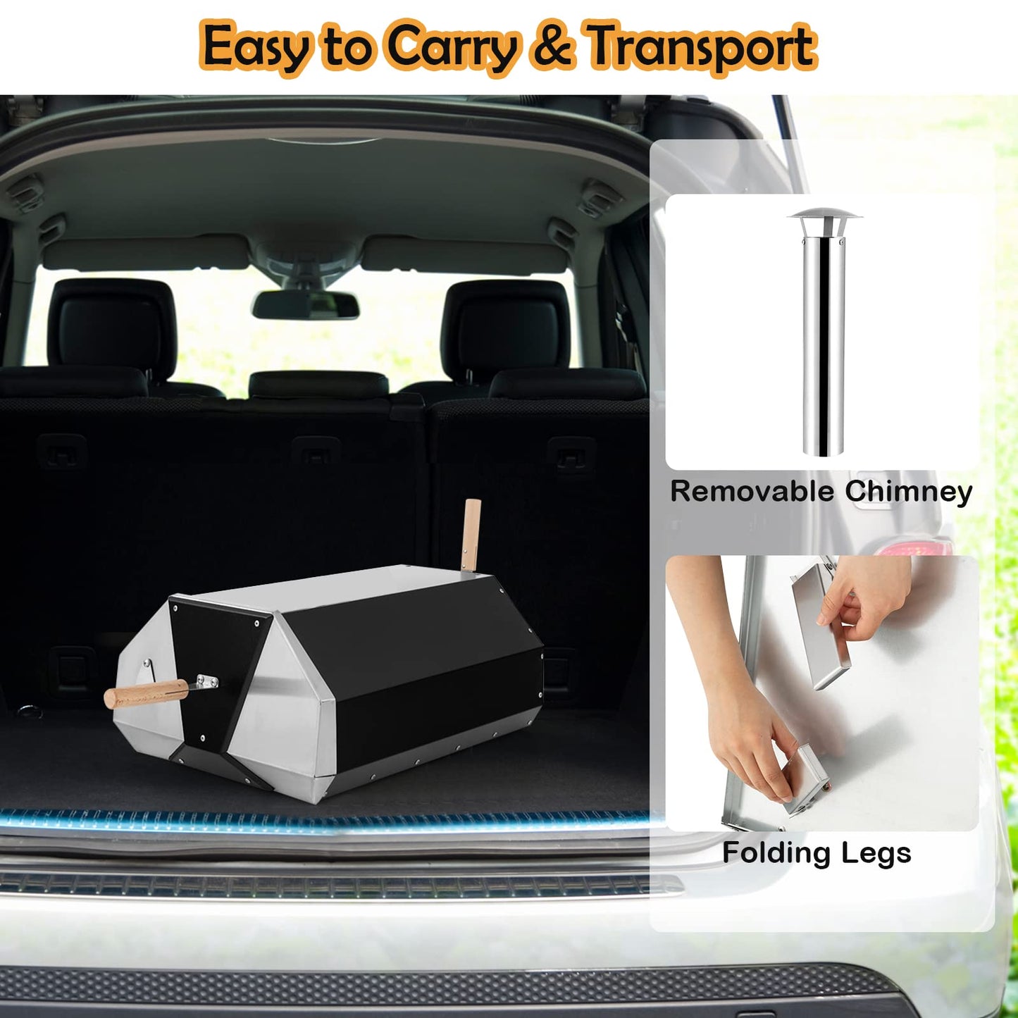 12 Stone Fired Maker with Foldable Legs & Built-in Thermometer