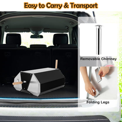 12 Stone Fired Maker with Foldable Legs & Built-in Thermometer