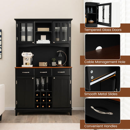 Kitchen Hutch Storage Cabinet Freestanding Pantry Buffet Sideboard