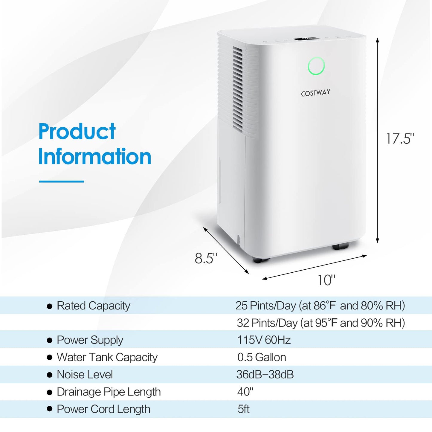 Dehumidifier for Home and Basement, 2000 Sq. Ft Dehumidifier with 3 Modes, 2 Speeds