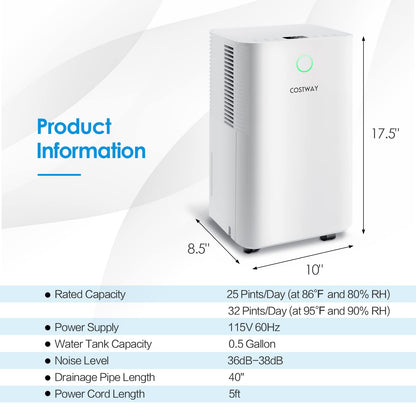Dehumidifier for Home and Basement, 2000 Sq. Ft Dehumidifier with 3 Modes, 2 Speeds