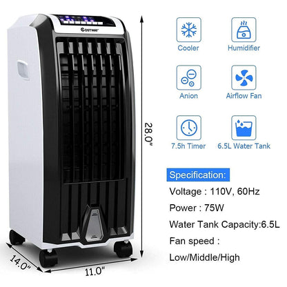 ARLIME Evaporative Air Cooler Portable Tower Fan with Remote Control and Humidifier