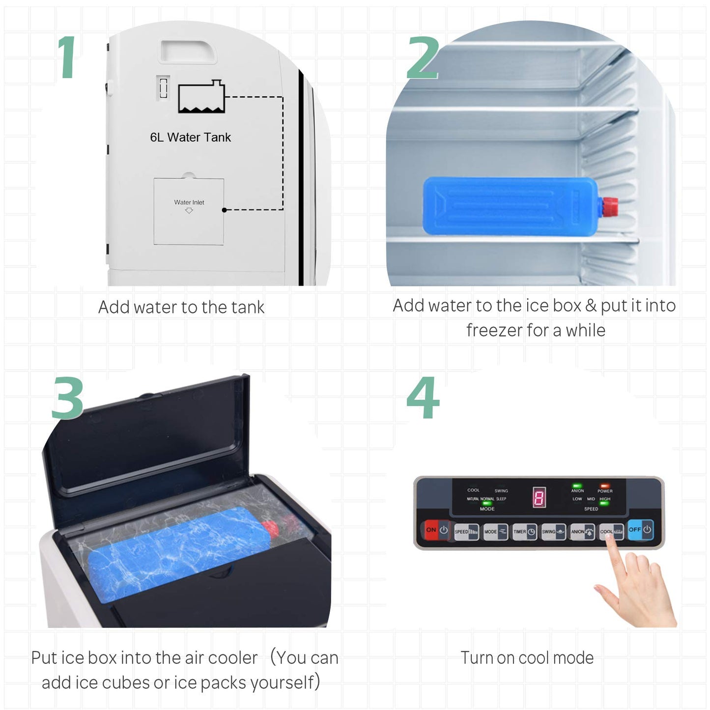 ARLIME Evaporative Air Cooler, Cooler Fan for Bedroom with Cold Air, 3 IN 1 Cooling Fan with Remote Control