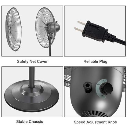Metal Pedestal Fan 18-Inch Quiet Oscillating Standing Fan