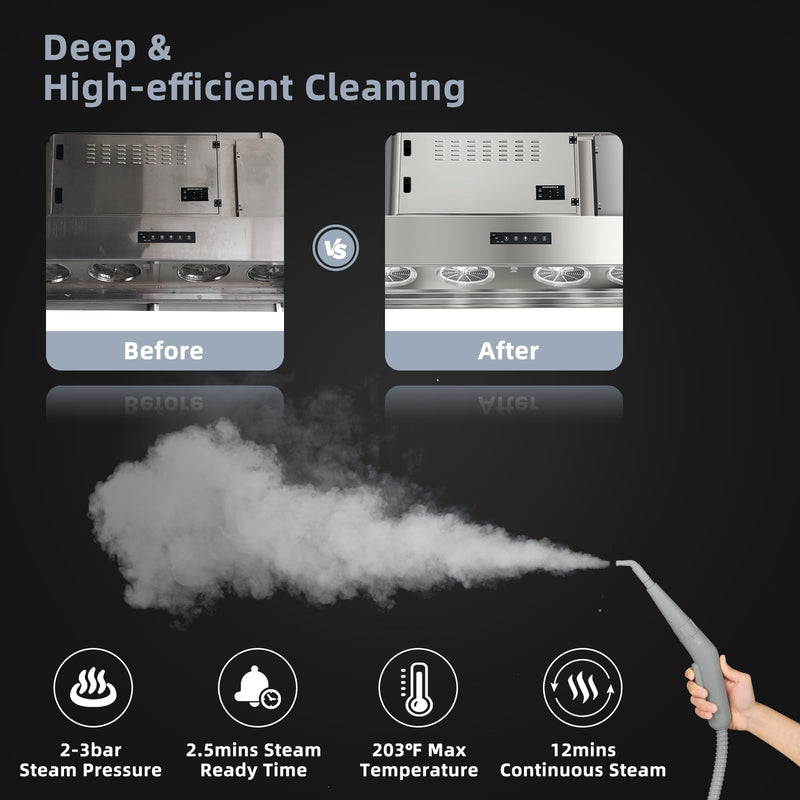 Handheld Multipurpose Steam Cleaner for Garment Windows Tires 10 Piece Accessory Set