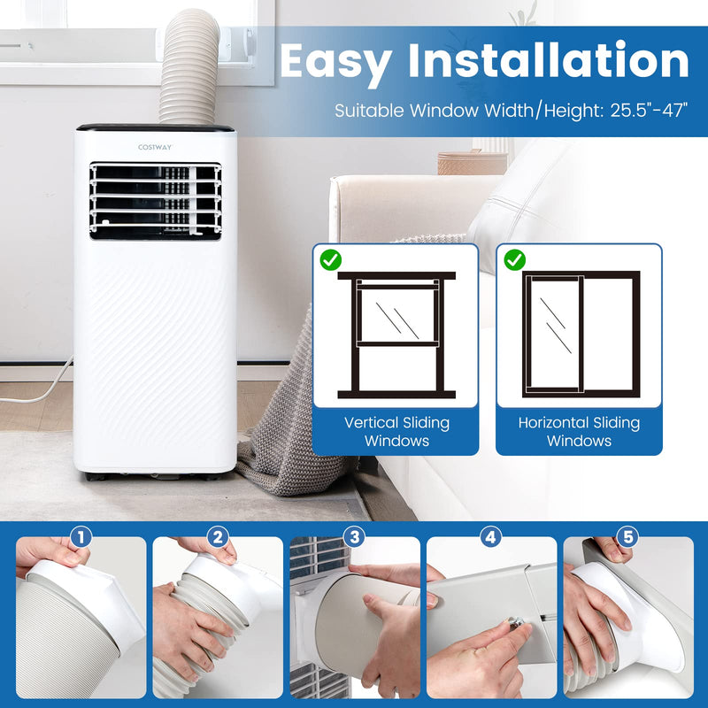 Portable Air Conditioner, 10000 BTU AC Unit with Cool, Fan, Dehumidifier & Sleep Mode for Rooms up to 350 Sq.Ft (White)