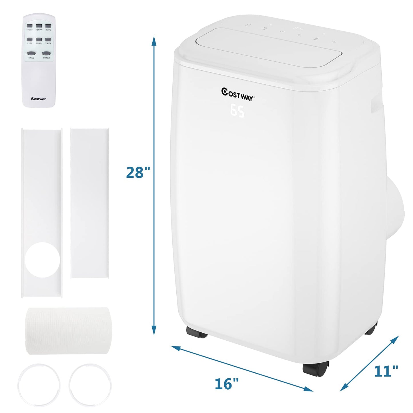 1,0000 BTU Portable Air Conditioner Cooling for Space up to 350 sq. ft with 3 Modes