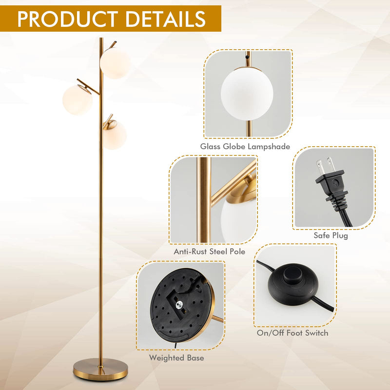 ARLIME 3-Globe Floor Lamp
