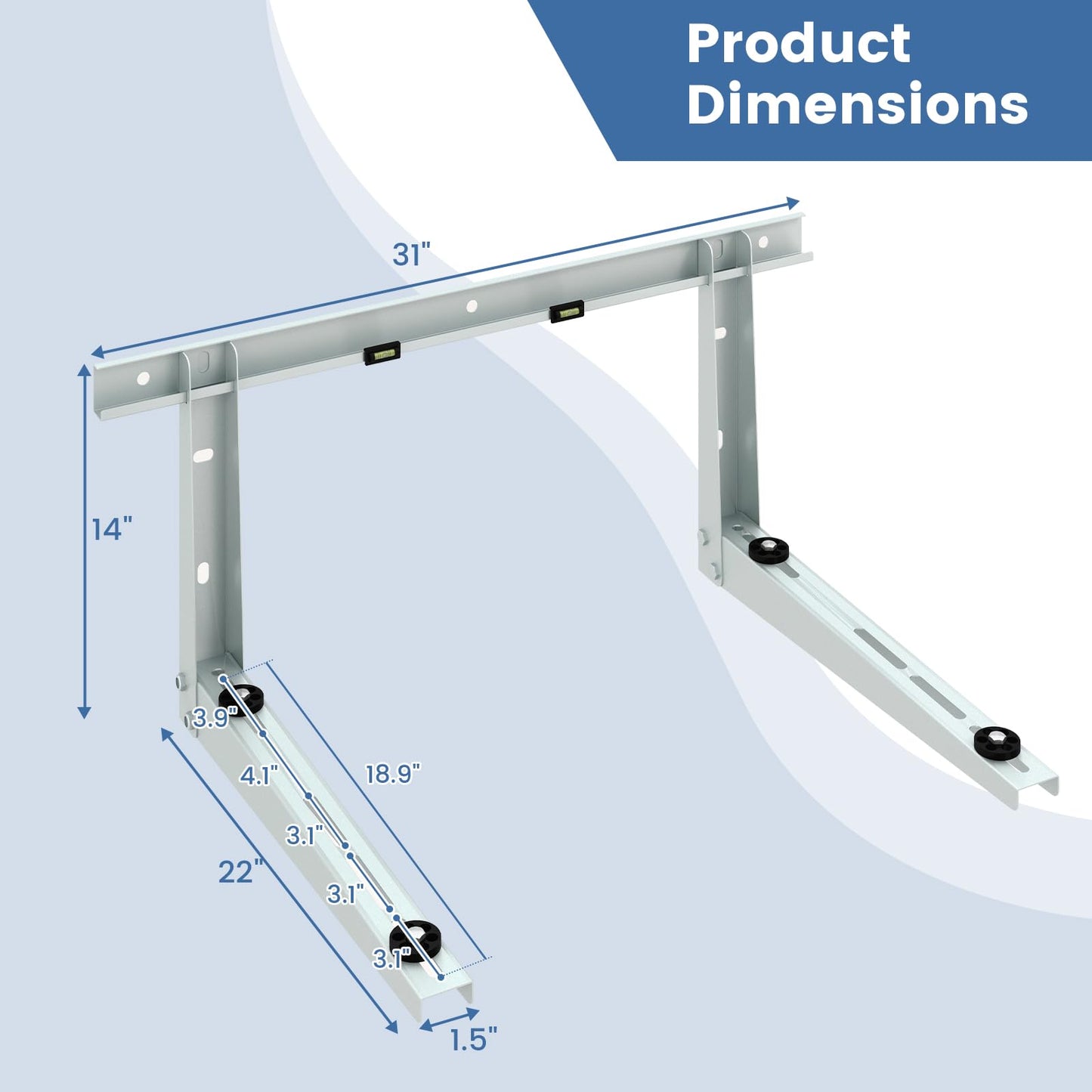 ARLIME Mini Split Wall Mounting Bracket for 6000-24000 BTU Universal Ductless Air Conditioners AC and Heat Pump Systems