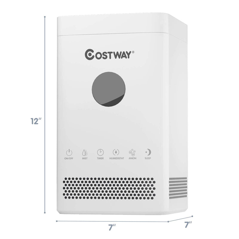 Small Humidifiers for Bedroom, 3.5L Top Fill Cool Mist Humidifier with 3-Level Mist, Sleep Mode, 12H Timer