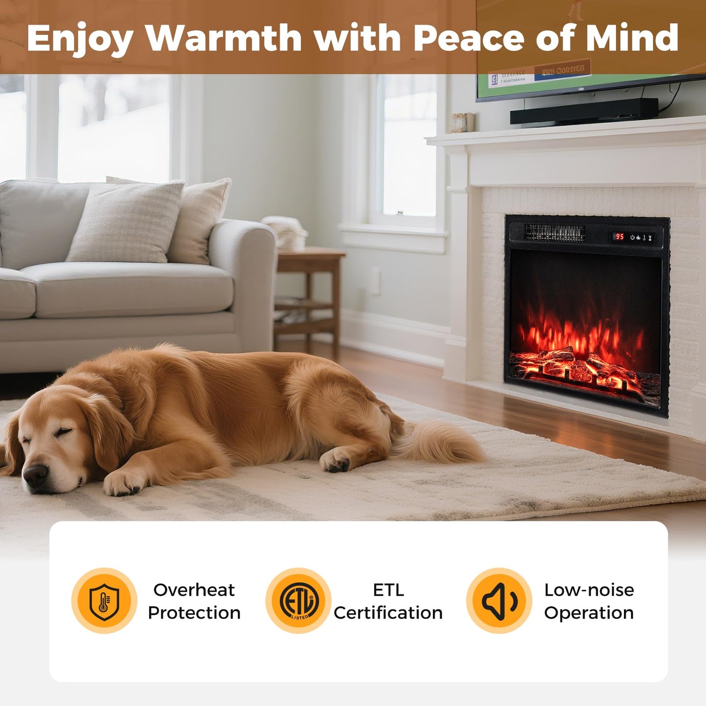 18 inch Electric Fireplace Insert with Remote Control