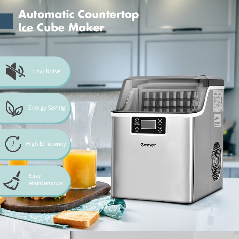 ARLIME Portable Countertop Ice Maker Machine, 45 Lbs/24H, 24 Pcs/13 Mins