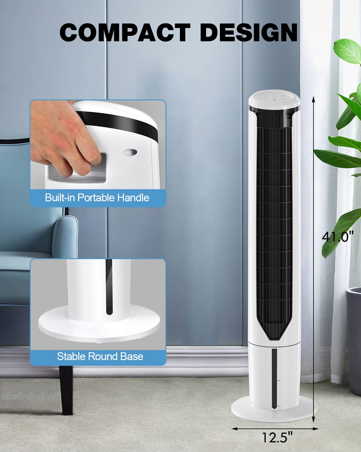 ARLIME Portable Air Conditioner, Evaporative Tower Cooling Fan with Remote