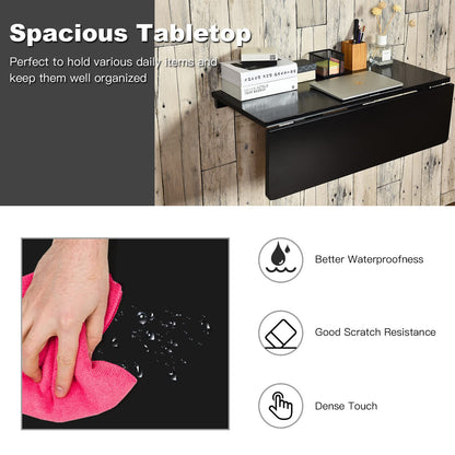 31.5" x 23.5" Drop Leaf Floating Writing Desk for Small Spaces