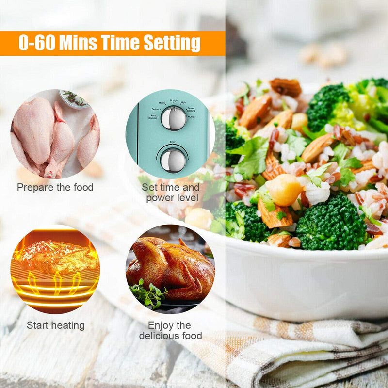 Retro Countertop Microwave Oven, 0.9Cu.ft, 900W Microwave Oven, with 5 Micro Power