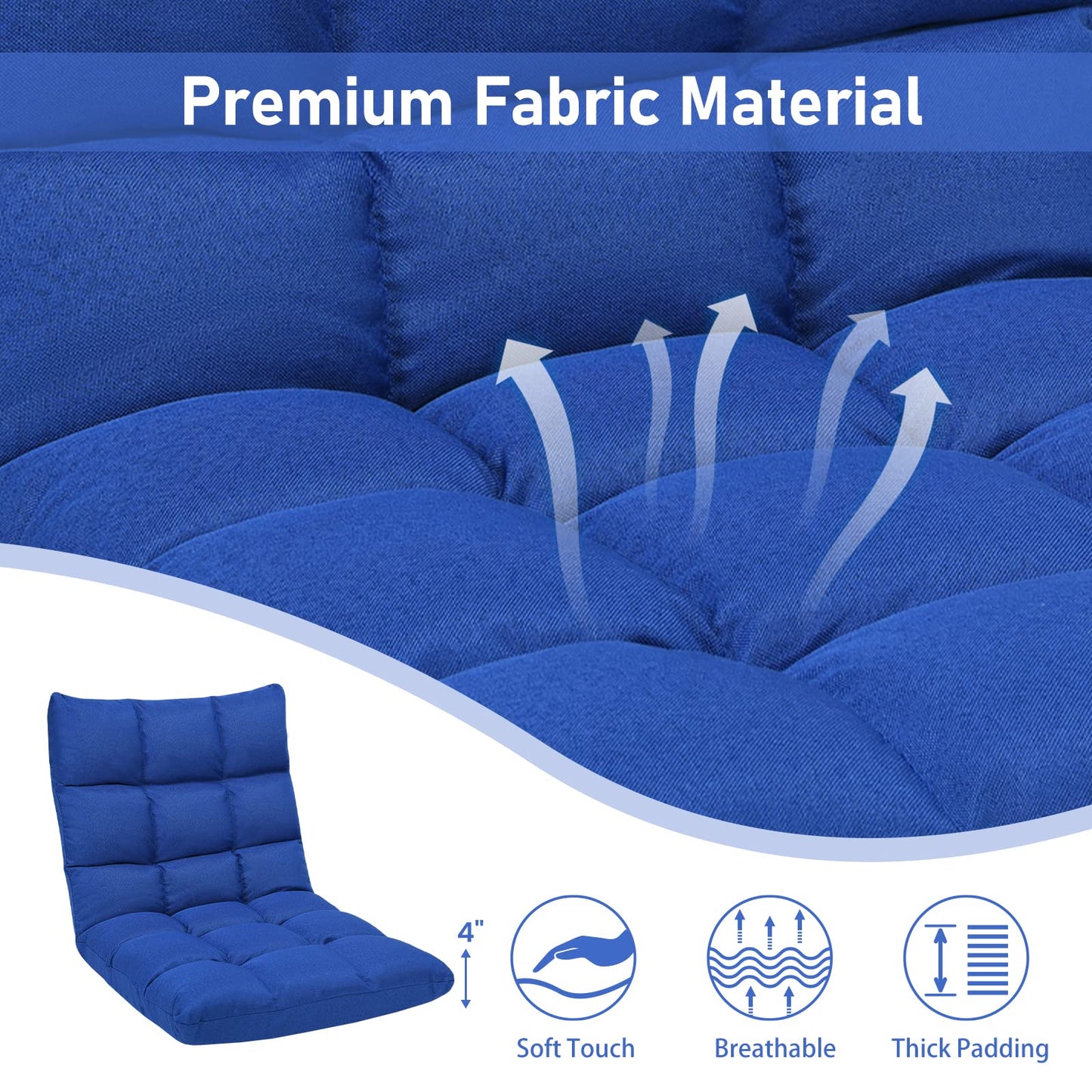 Floor Chair Folding Gaming Chair with Back Support