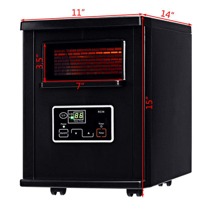 1500W Portable Space Heater with Digital Thermostat for Bedroom