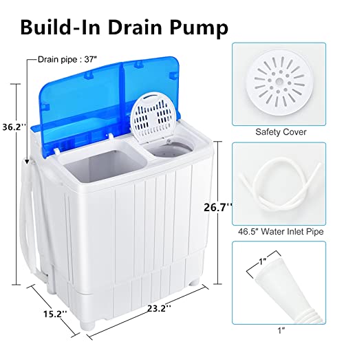 ARLIME Portable Twin Tub Washing Machine Wash & Spin Cycle Dryer