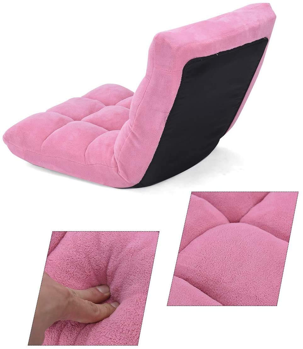 14-Position Floor Sofa, Folding Gaming Sofa Chair, Angle Adjustable Sleeper Bed, Couch Recliner