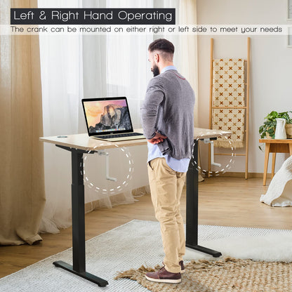 Manual Hand Crank Workstation Base w/Foldable Crank Handle