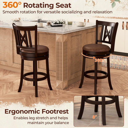26”/30” Swivel Bar Chairs with Footrest for Kitchen Island & Pub