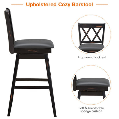 360 ° Swivel Bar Height 29.5 inch Bar Stool with Foot Rest Upholstered Cushion & Ergonomic Backrest