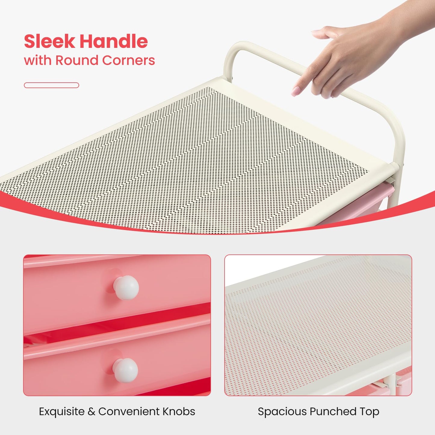 ARLIME 15-Drawer Storage Cart, 15 Drawer Trolley, Rolling Organizer Cart