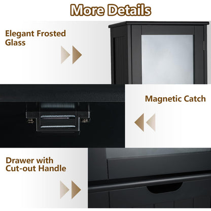 67” Tall Bathroom Storage Cabine with 2 Doors & 1 Drawer 3-Level Adjustable Shelves