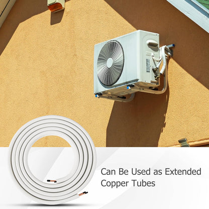 Copper Pipes Tubing with 3-Layer Insulation for Mini Split Air Conditioner (25Ft 1/4" and 3/8")