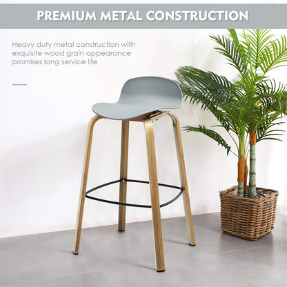 30 Inch Height Modern Minimalist Bar Chairs with Footrest