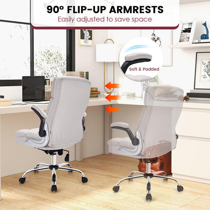 Big and Tall Computer Desk Chair with Adjustable Back Tilt & Flip up Armrest