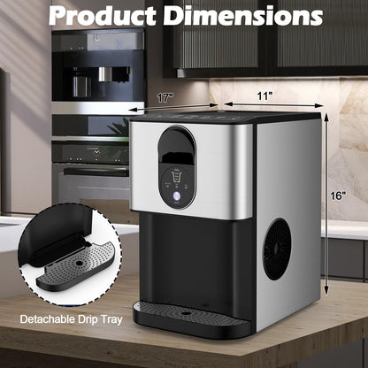 ARLIME Nugget Ice Maker Countertop, 56 lbs/24 H Pepple Chewable Ice Making Machine