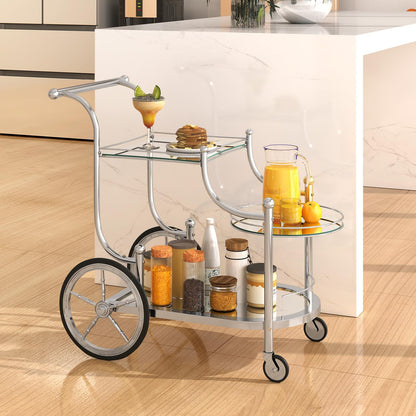 Rolling Serving Cart with 3 Tier Shelf for Hotel