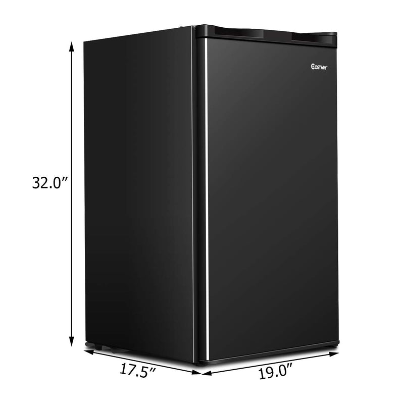 Compact Refrigerator, Single Door 3.2 CU.FT. Mini Fridge Compartment with Adjustable Thermostat and Removable Glass Shelves