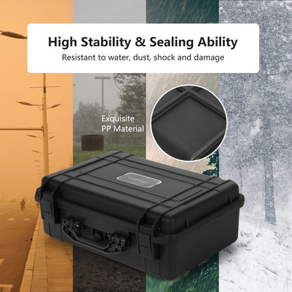 Waterproof Hard Case 18.5-Inch Multi-Purpose Small Camera Dry Box