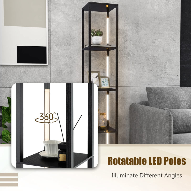 ARLIME Floor Lamp with Shelves, 64 Inches Modern Shelf Floor Lamp