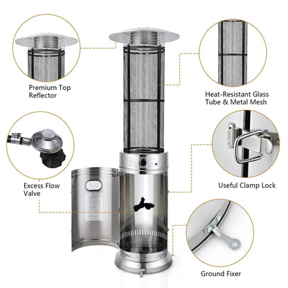 Outdoor Propane Patio Heater 40,000 BTU Propane Heater with Dancing Flame