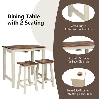 3 Pieces Dining Set Counter Height Pub Table Set