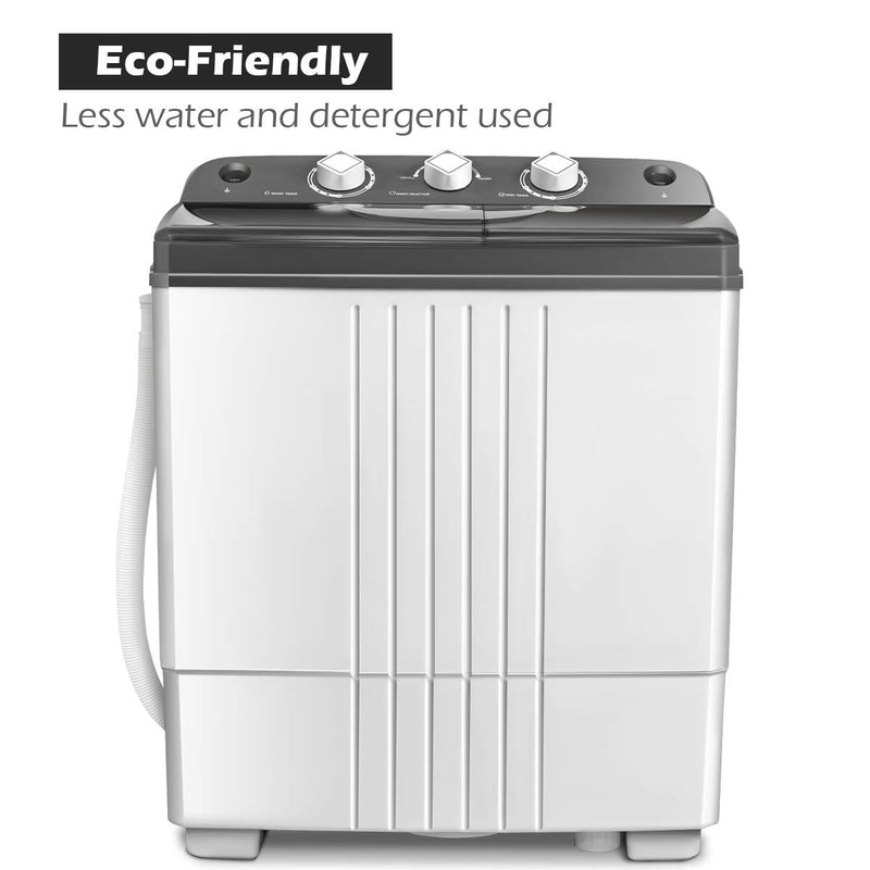 Portable Washing Machine, Twin Tub 20Lbs Capacity, Washer(12Lbs) and Spinner(8Lbs)