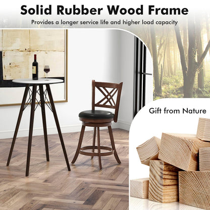 Bar Stool Set of 2/4 for Kitchen Island Swivel Upholstered Counter Height Barstools（24“/29”））