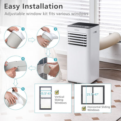 10000 BTU Portable Air Conditioner, with Fan & Dehumidifier Mode, Quiet AC Unit with Sleep Mode
