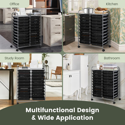 20-Drawer Rolling Storage Cart Utility Storage Organizer Cart for Tools