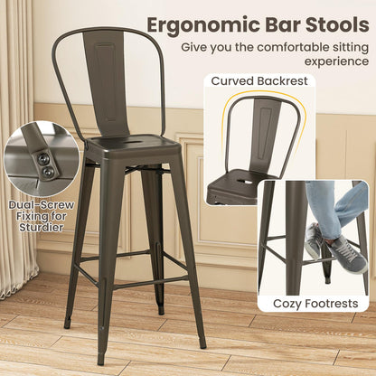 30'' Bar Height Stools with Rubber Feet for Kitchen