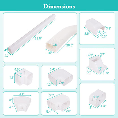 ARLIME 4" Mini Split Line Set Cover, PVC Decorative Paintable Line Set Cover Kit