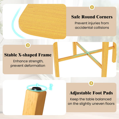 36" Compact Folding Kitchen Table for 2-4 People with Solid Rubber Wood Legs