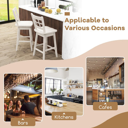 24.5 Inch Counter Height Bar Chairs w/Hollow Backrest & Contoured Seat