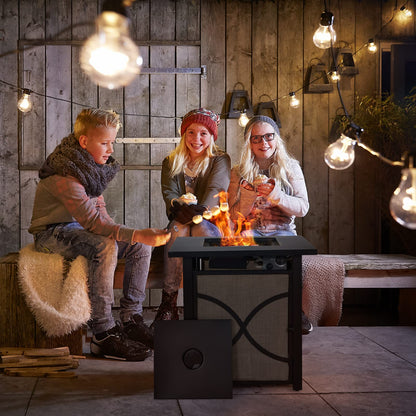 40000 BTU Square Gas Fire Pit Table with Lid