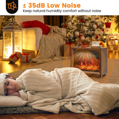 13’’ Electric Fireplace Heater, 750W Mini Tabletop Electric Fireplace Stove with Realistic Flame