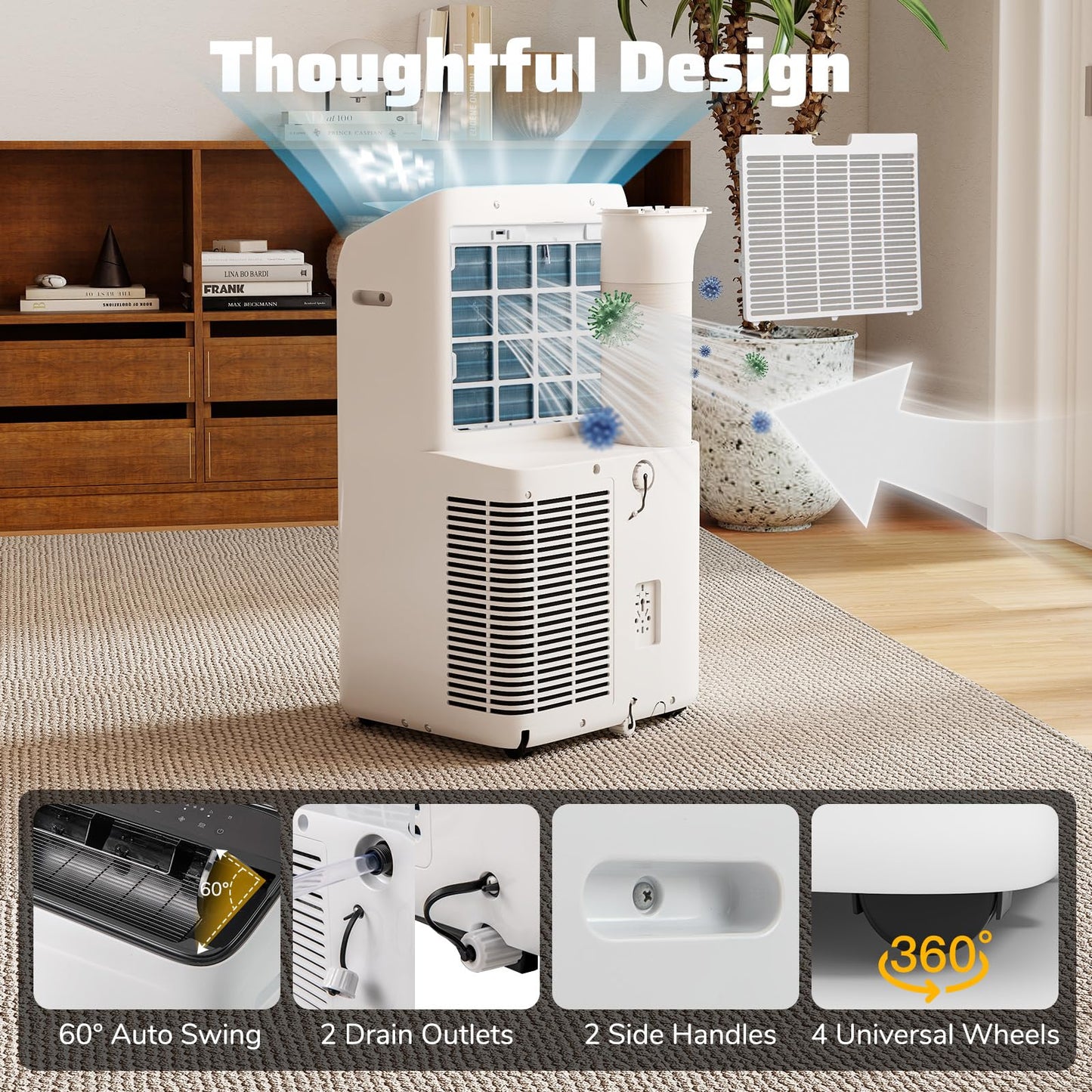 14000 BTU Inverter Portable Air Conditioner 3 in 1 Wifi Enabled AC Unit